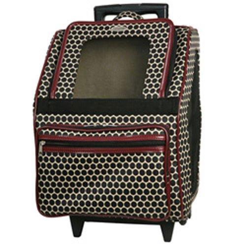 Petote Rio Pet Carrier Bag on Wheels, Rouge