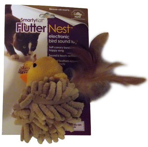 SmartyKat Flutter Nest Cat Toy Electronic Bird-Sound Toy