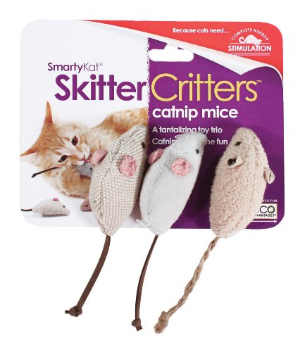 SmartyKat Skitter Critters Cat Toy Catnip Mice 3 Pack