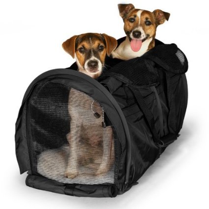 Sturdi Products Bag Double Sided Divided Pet Carrier, Large, Black