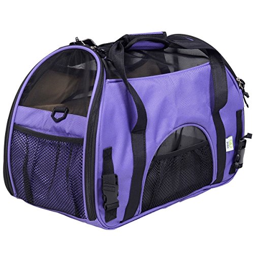 Super buy Small Pet Carrier OxFord Soft Sided Cat/Dog Comfort Travel Tote Shoulder Bag (purple)