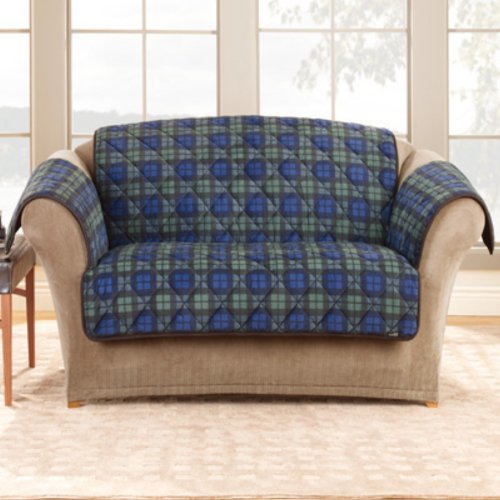 Sure Fit Deluxe Pet fort Loveseat Slipcover, Black Watch Plaid - Image 4