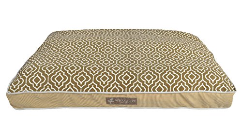 Wild Olive 30 by 40 by 3-Inch Gusset Geo Pillow Pet Bed, X-Large, Multicolor