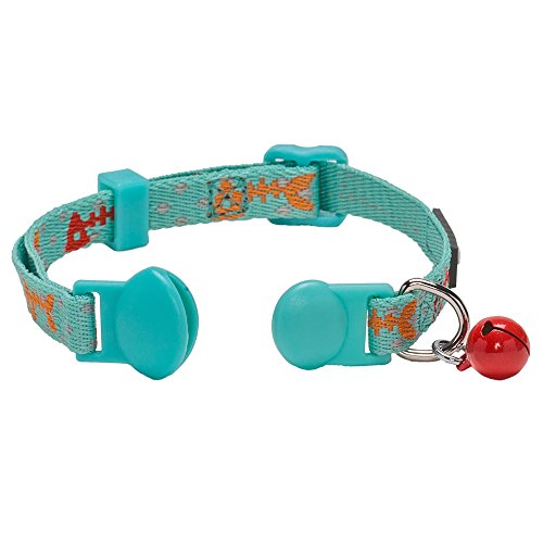 Blueberry Pet 2 Pack Hunting Expedition Adjustable Breakaway Cat Collars with Fish Bone and Leopard Print - Image 4