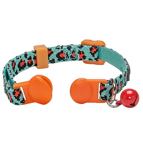 Blueberry Pet 2 Pack Hunting Expedition Adjustable Breakaway Cat Collars with Fish Bone and Leopard Print - Image 5