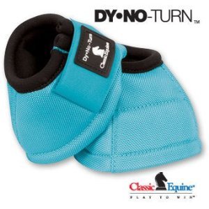 Classic Equine No Turn DL Bell Boots SMALL TURQUOISE Horse Dy No Boot