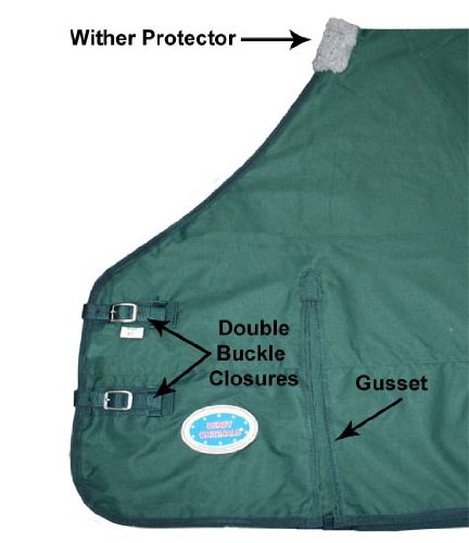 Derby Originals Waterproof Breathable 600D Horse Sheet with Lining Hunter Green 75" - Image 5