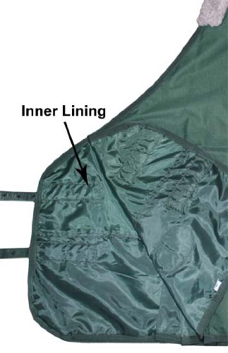 Derby Originals Waterproof Breathable 600D Horse Sheet with Lining Hunter Green 75" - Image 6