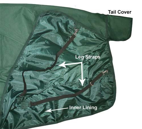 Derby Originals Waterproof Breathable 600D Horse Sheet with Lining Hunter Green 75" - Image 7