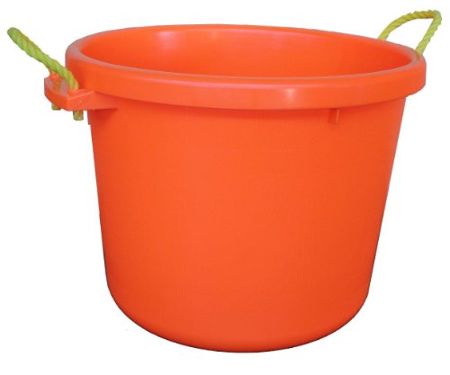 Fortiflex Multi-Purpose Storage Bucket for Dogs/Cats and Horses, 70-Quart, Tangerine Orange