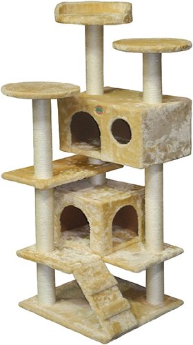 Go Pet Club F2024 Tree Condo Scratcher Post Pet Bed Furniture, 53-Inch