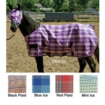Kensington KPP Weanling/Pony Horse Protective Fly Sheet, Mint Ice Plaid, 50-Inch to 58-Inch