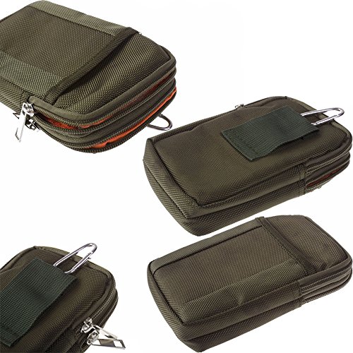 LefRight(TM) Nylon Sport Tool Equipment Acessible Big Capacity Functional Belt Pouch Holster Hook Pocket Money For iPhone 6 iPhone 6 Plus Samsung Galaxy S3 i9300 S4 i9500 S5 i9600 Note Edge i9220 N7100 N9000 N9100 Army Green