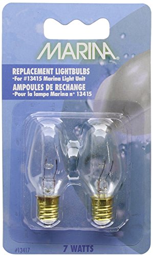 Marina Clear Light Aquarium Bulbs, 7-Watt, 120-Volt, 2-Pack
