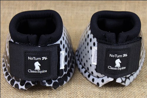Medium Black Dots Classic Equine No Turn Dl Western Tack Horse Bell Boot - Image 4