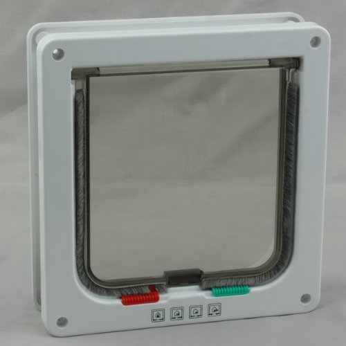 Neewer White 4 Way Locking Cat Flap with Door Liner