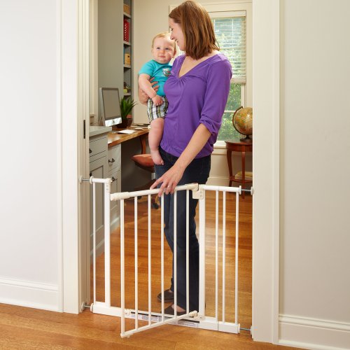 North States Industries Supergate Easy Close Metal Gate, White - Image 4