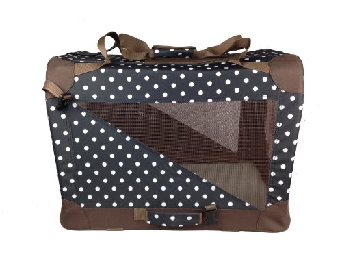 Pet Life 360-Degree 'Vista-View' Soft Folding Collapsible Dog Crate, X-Small, Polka Dot