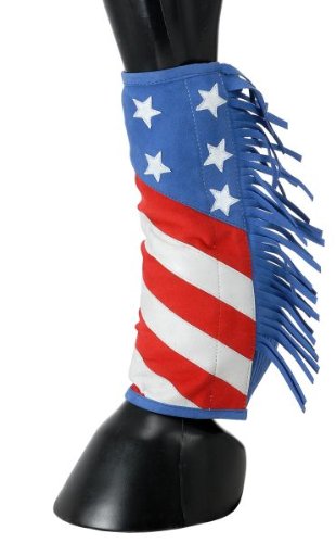 Sport Boot Covers w/ Fringe STARS / STRIPES - HORSE SIZE