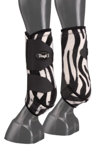 Tough-1 Vented Sport Boots Front White Zebra